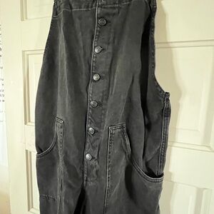 We The Free Black Denim Overalls